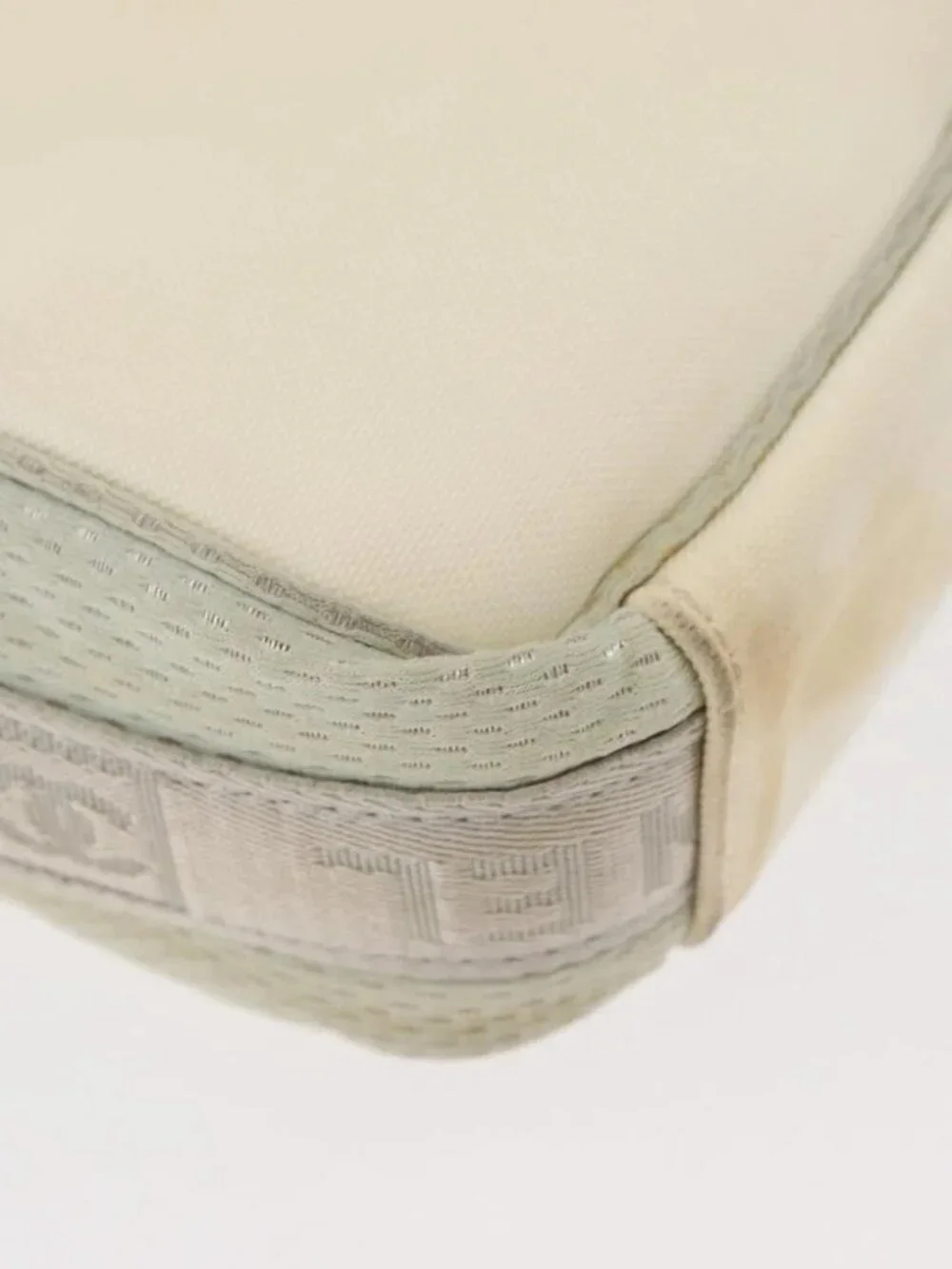 CHANEL Sports Line Shoulder Bag Nylon White Silver CC Auth bs34864